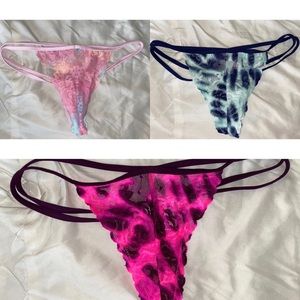 NWOT PINK Victoria’s Secret Strappy Lace Thongs